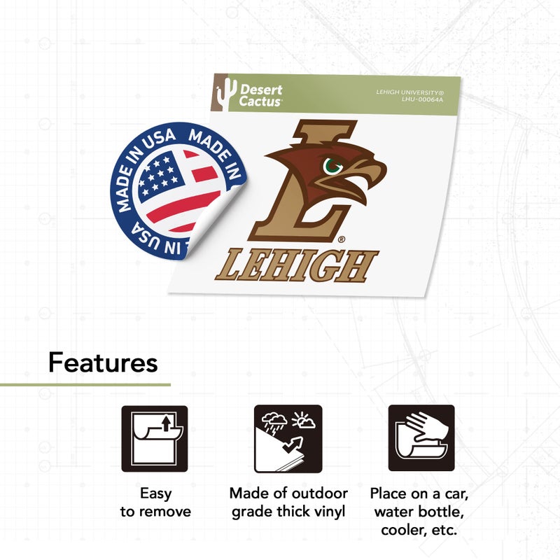 Desert Cactus Lehigh University Sticker Mountain Hawks Vinyl Decal Laptop Water Bottle Car Scrapbook (IND 00064a) - Image 4
